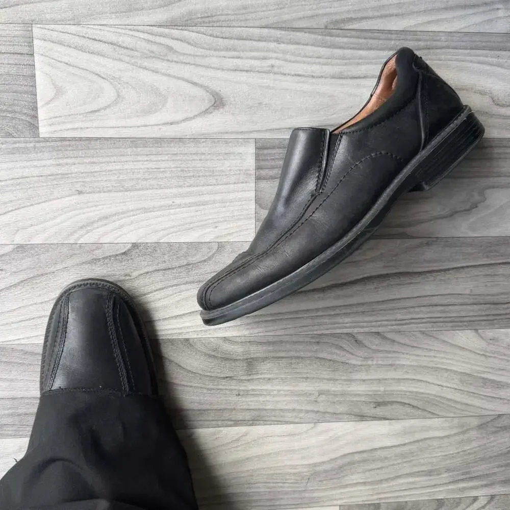 H.S. Trask Black Leather Slip-On Loafers Men's 10.5